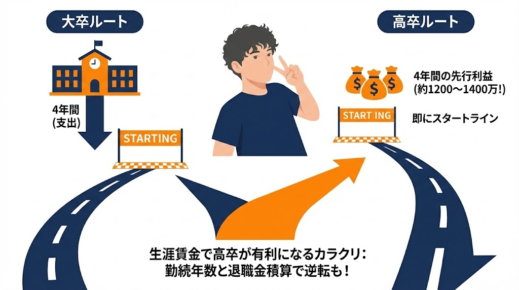 高卒と大卒の給料の差は昇任スピードで変わる