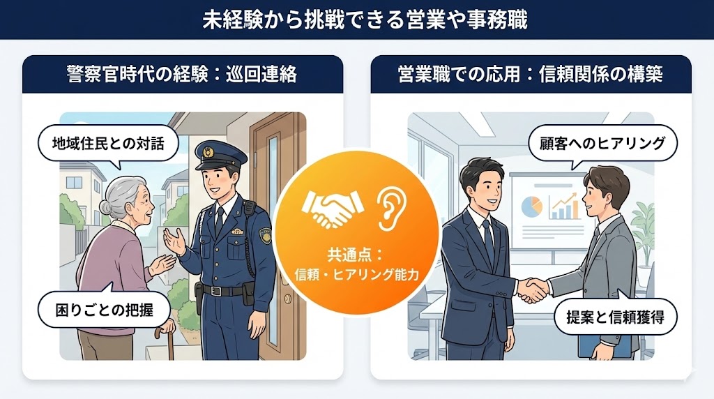 未経験から挑戦できる営業や事務職