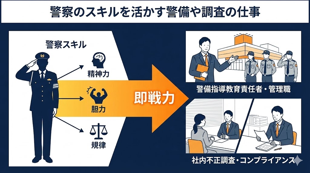 警察のスキルを活かす警備や調査の仕事