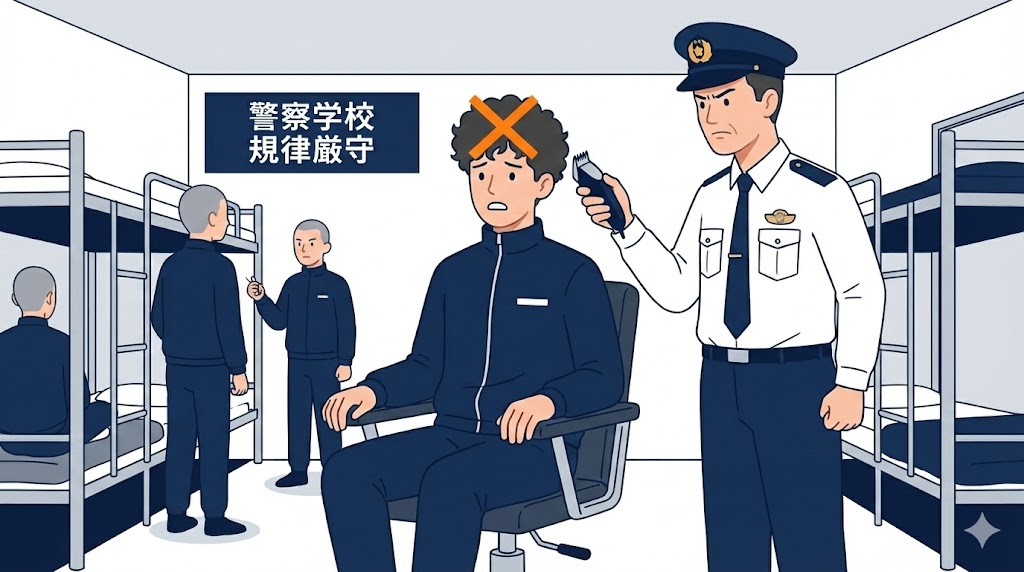 警察学校での断髪