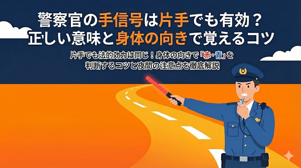 警察官の手信号は片手でも有効？正しい意味と身体の向きで覚えるコツ