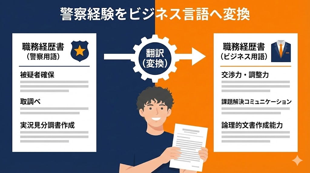 警察経験をビジネス言語へ変換