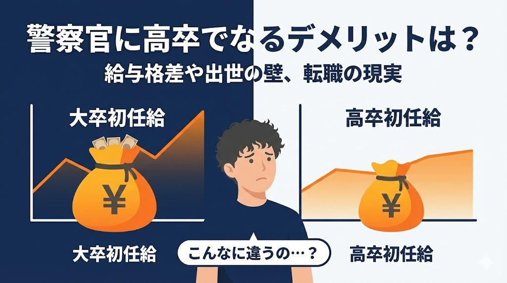 高卒警察官が後悔しやすい初任給と賞与の格差