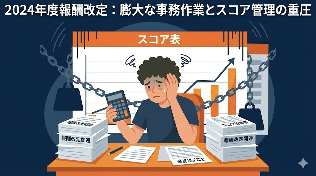 2024年度の報酬改定による業務負担とスコア制の重圧