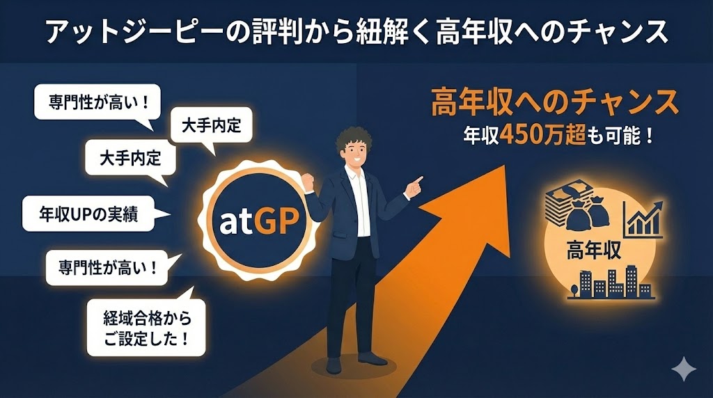 アットジーピーの評判から紐解く高年収へのチャンス
