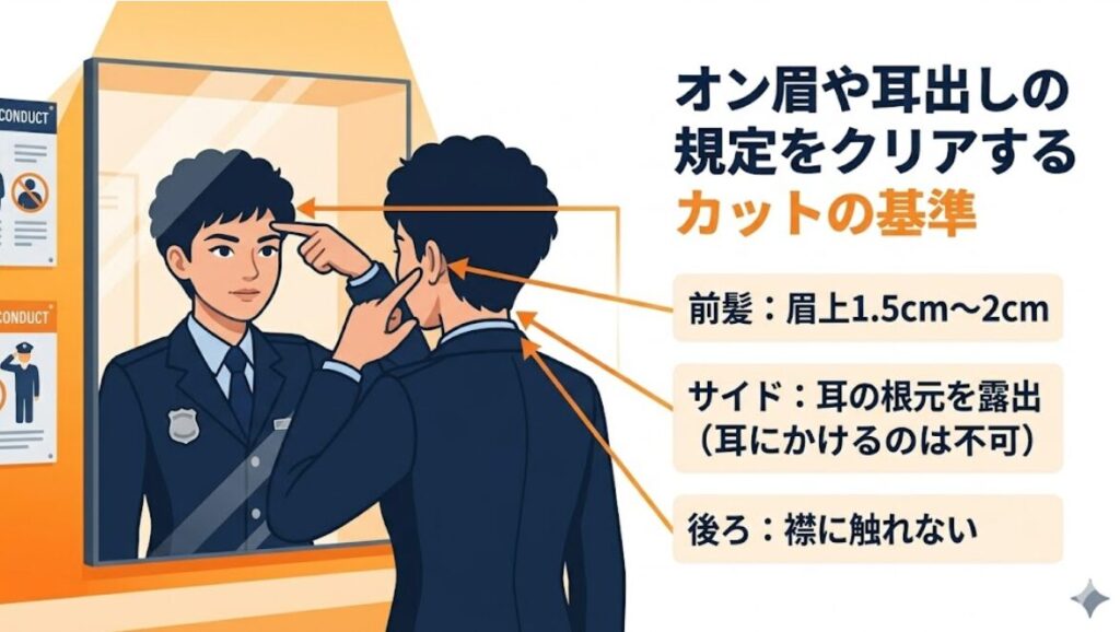 オン眉や耳出しの規定をクリアするカットの基準