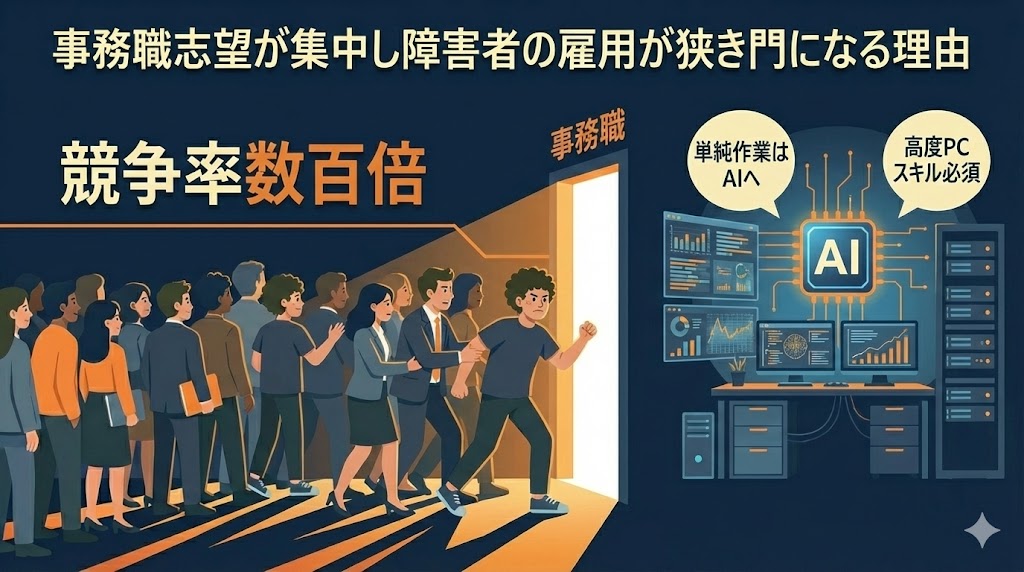 事務職志望が集中し障害者の雇用が狭き門になる理由