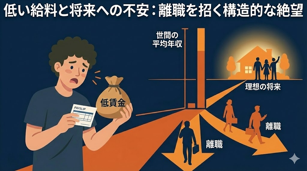 低い給料と将来への不安が招く離職率の高さという現実