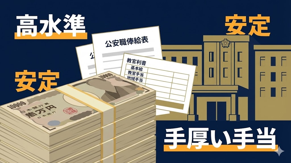 公安職俸給表から見る給料や手当の額