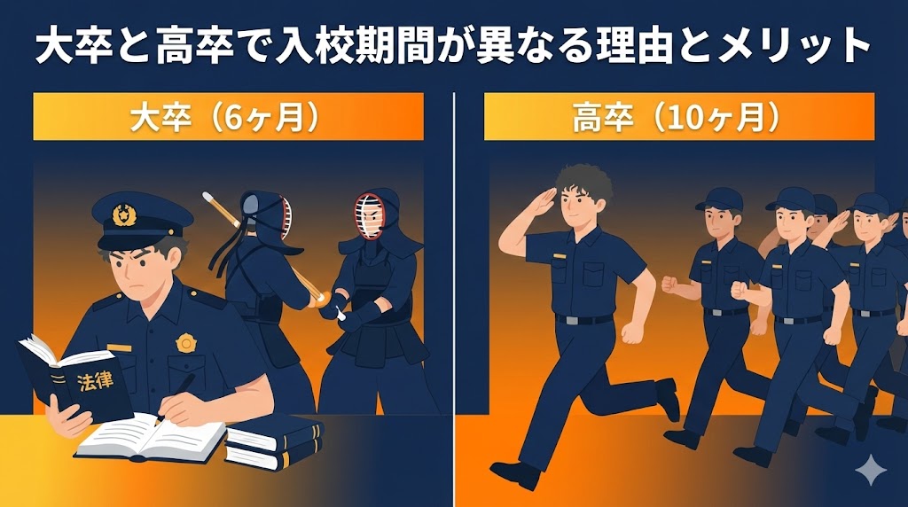 大卒と高卒で入校期間が異なる理由とメリット