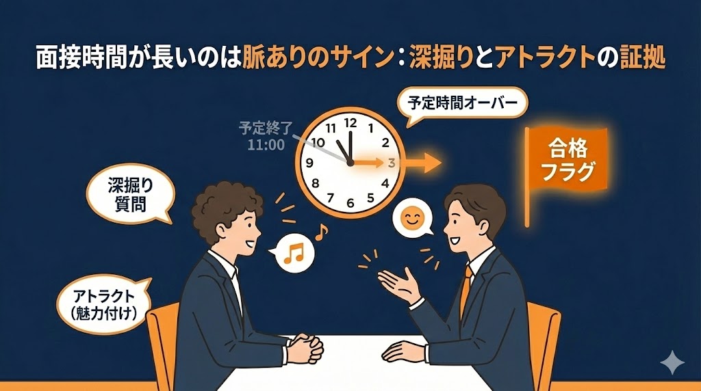 面接時間が予定より長いのは脈ありのサイン