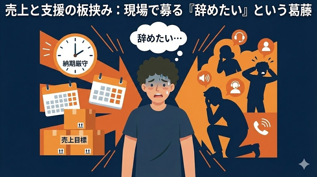 生産活動の売上と支援の板挟みで辞めたいと思う瞬間