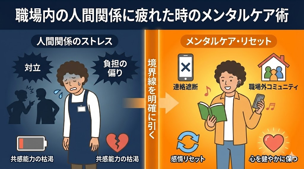 職場内の人間関係に疲れた時のメンタルケア術