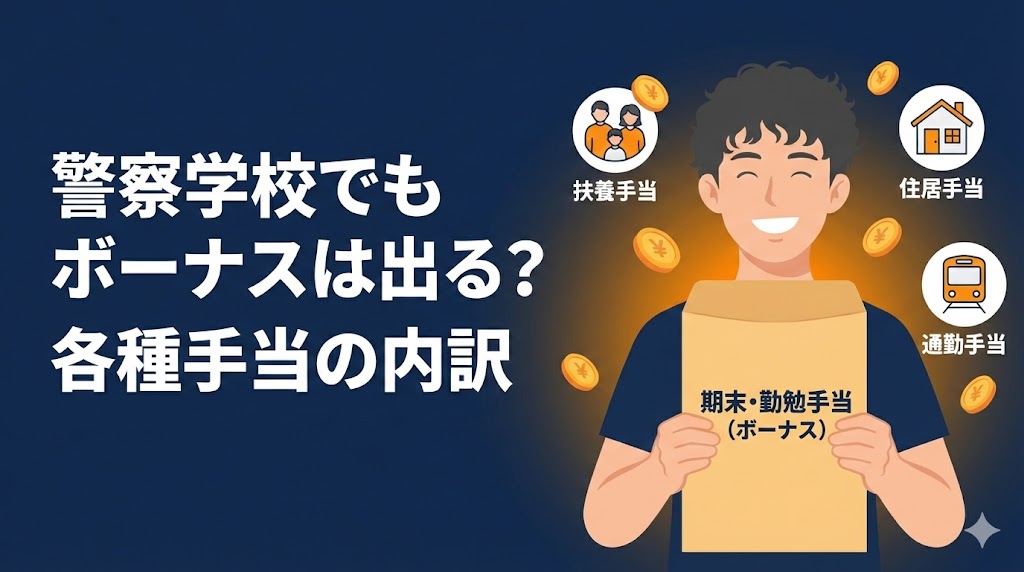 警察学校でもボーナスは出る？各種手当の内訳