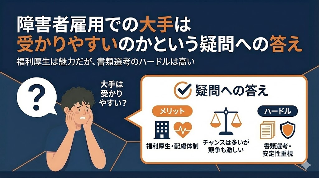 障害者雇用での大手は受かりやすいのかという疑問への答え