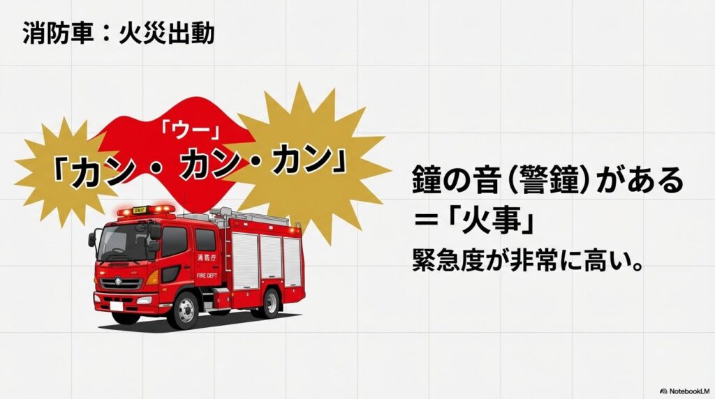 消防車の火災出動時に鳴る警鐘とサイレンの意味