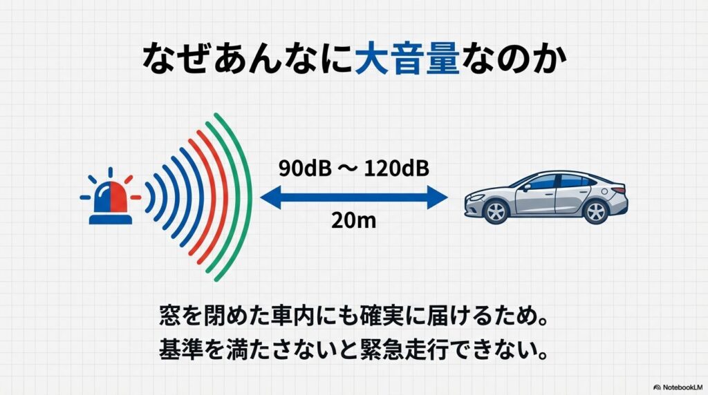 道路交通法で定められたサイレンと赤色灯の基準