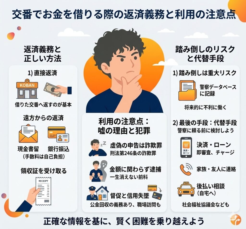 交番でお金を借りる際の返済義務と利用の注意点