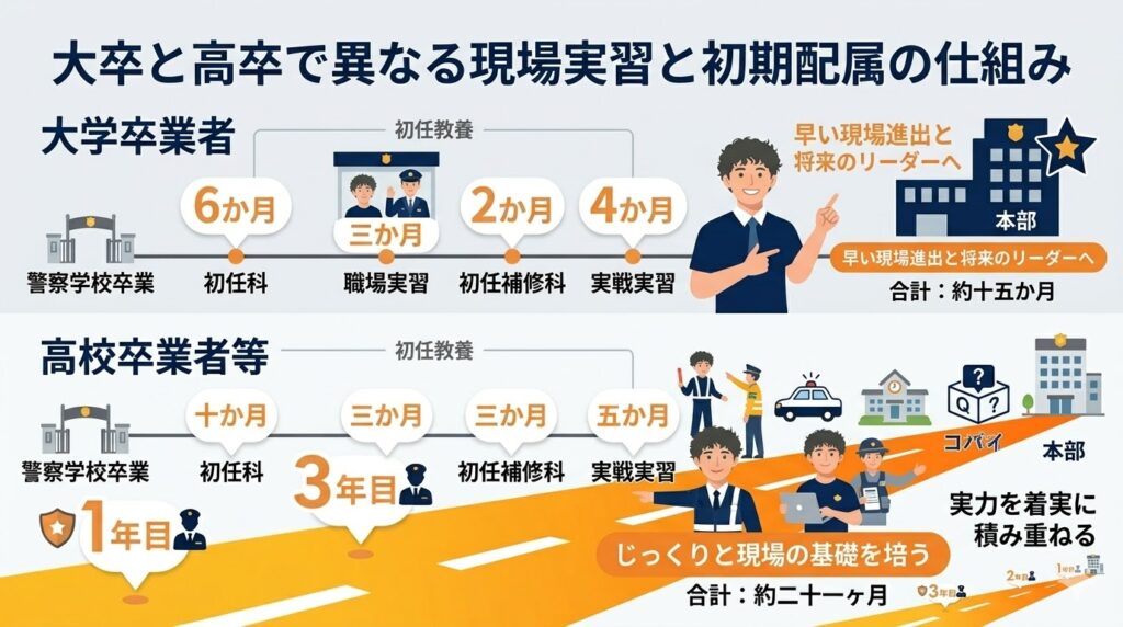 大卒と高卒で異なる現場実習と初期配属の仕組み