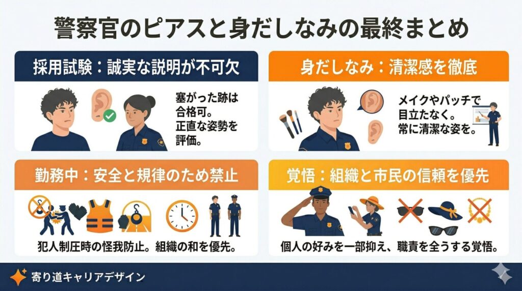 警察官のピアス穴の隠し方と警察学校の生活