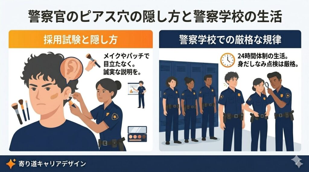 警察官のピアス穴の隠し方と警察学校の生活