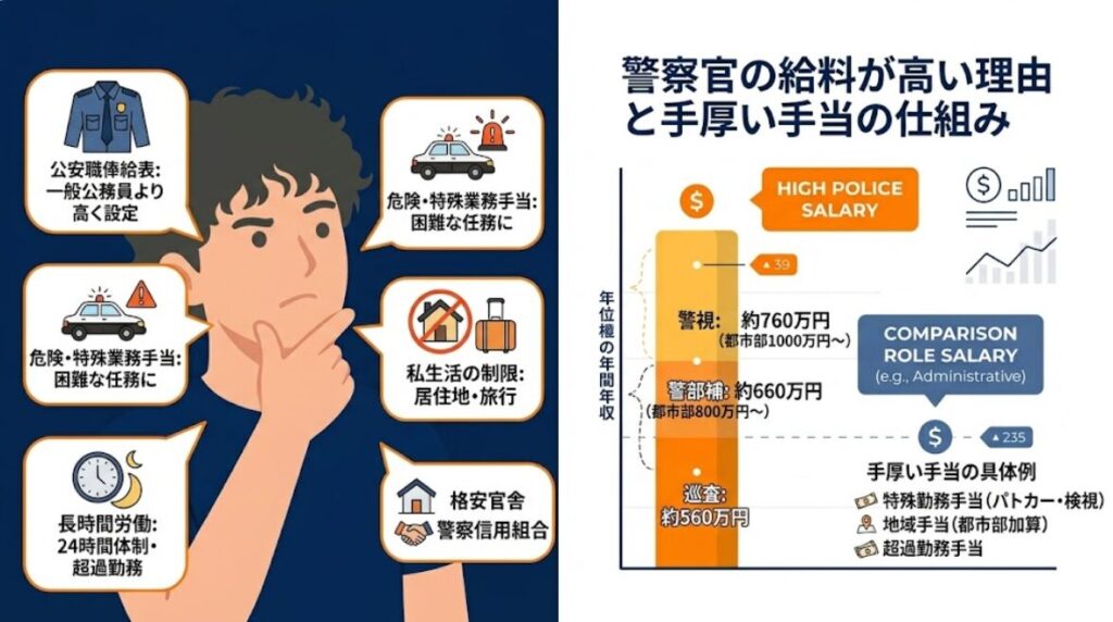 警察官の給料はなぜ高い？平均年収と手厚い手当の仕組み