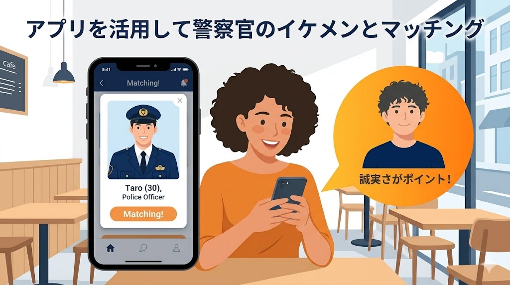 アプリを活用して警察官のイケメンとマッチング