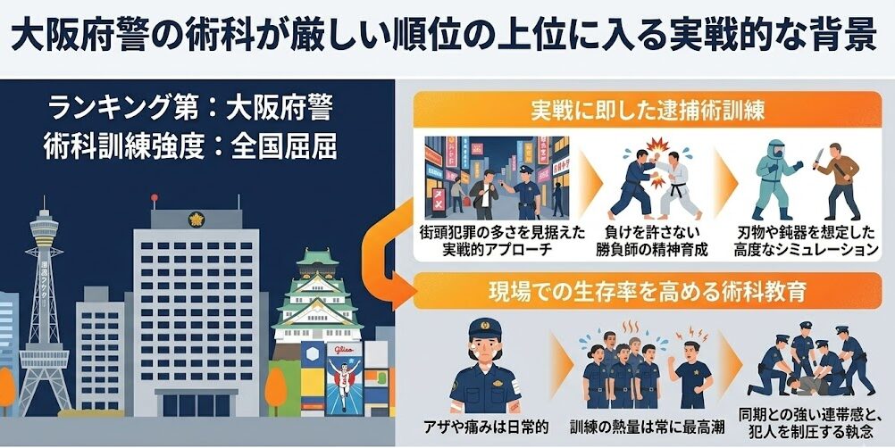 大阪府警の術科が厳しい順位の上位に入る実戦的な背景