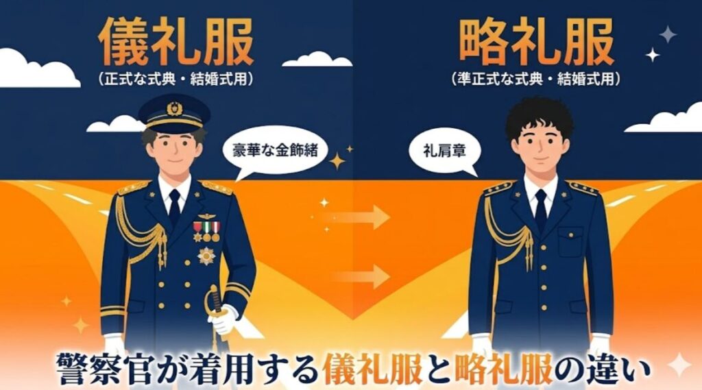 警察官が着用する儀礼服と略礼服の違い