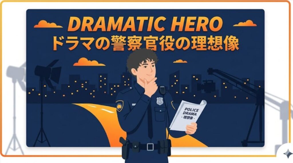 警察官のイケメンな俳優が演じるドラマの理想像