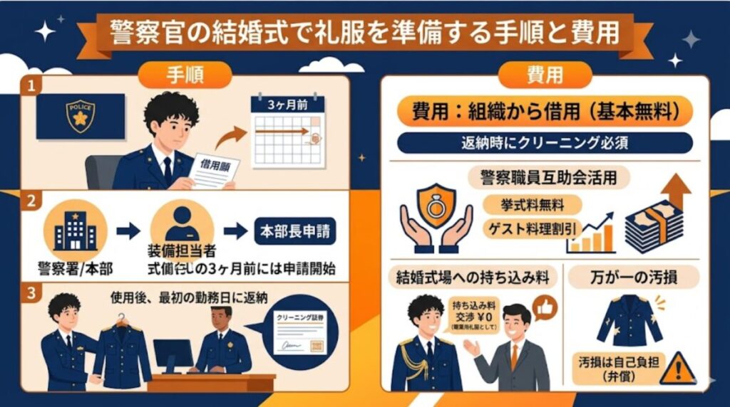警察官の結婚式で礼服を準備する手順と費用