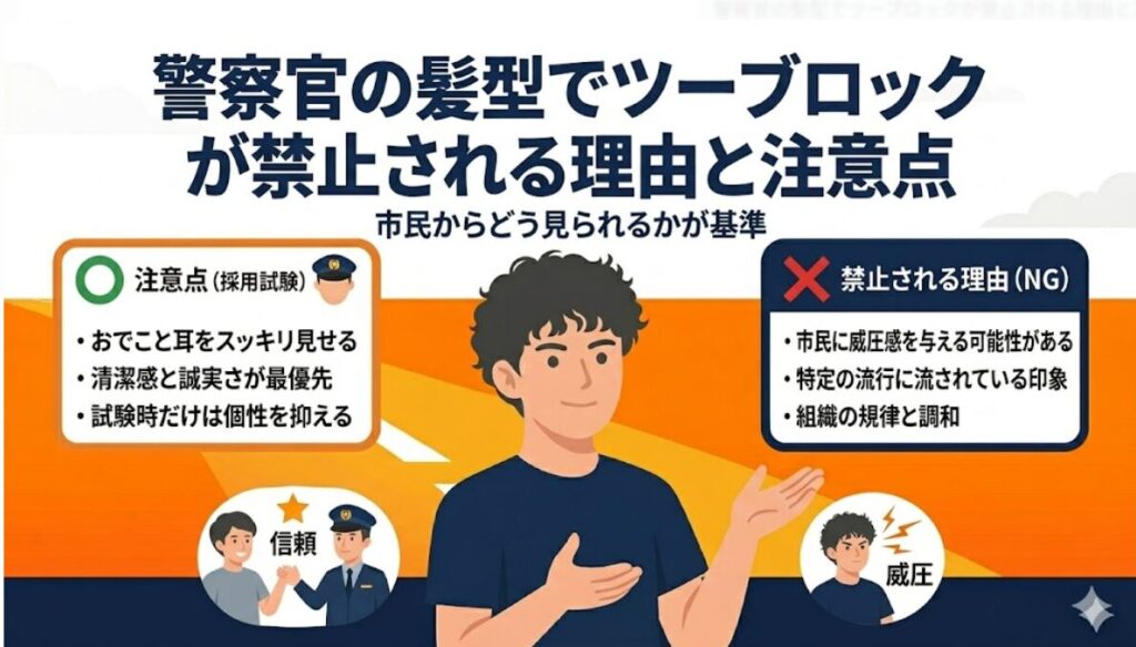警察官の髪型でツーブロックが禁止される理由と注意点