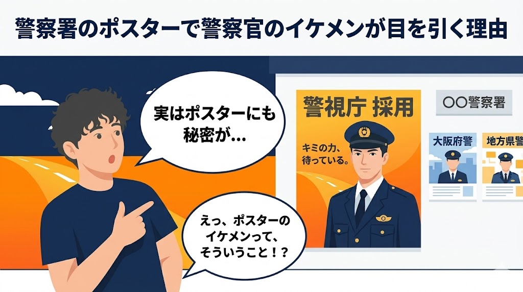 警察署のポスターで警察官のイケメンが目を引く理由